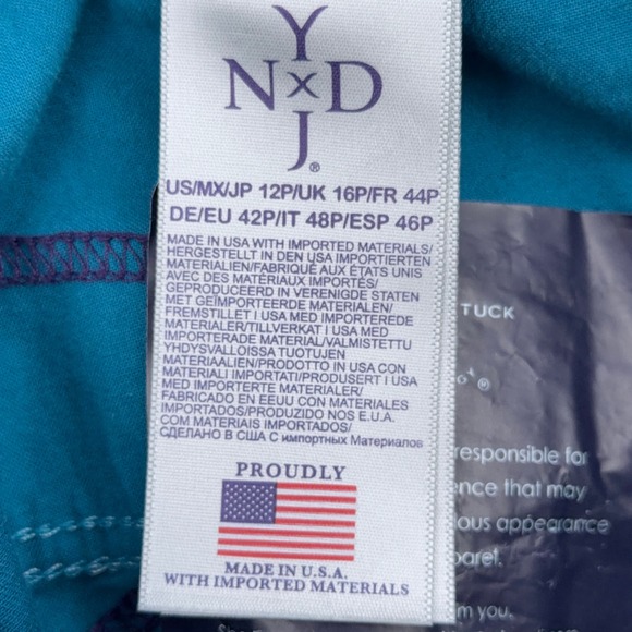 NYDJ Clarissa Ankle Jeans Teal Wash Womens Size 12P Mid Rise - Picture 5 of 8